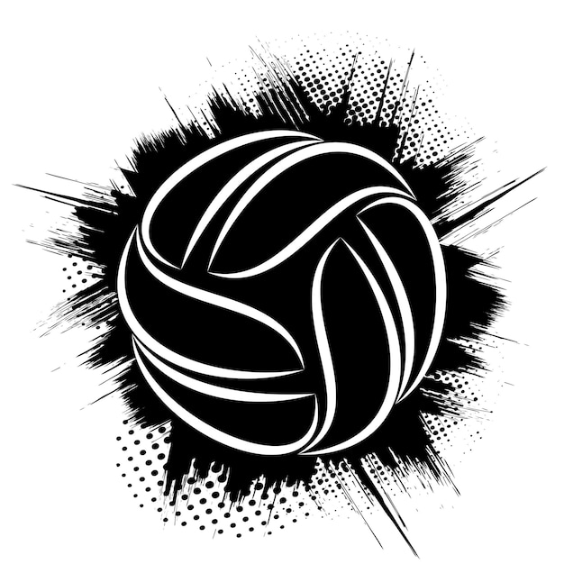 Símbolo de grunge negro de voleibol