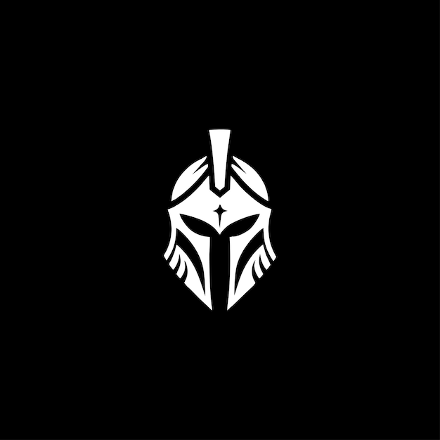 Símbolo del guerrero espartano escudo de armas casco militar espartano logotipo casco de gladiador griego espartano