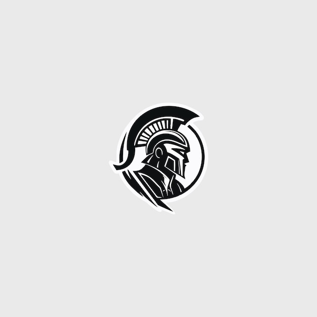 Símbolo del guerrero espartano escudo de armas casco militar espartano logotipo casco de gladiador griego espartano