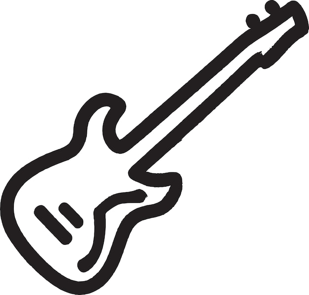 Símbolo de guitarra vectorial vintage para su negocio de música retro y nostálgico