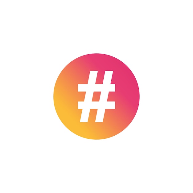 Símbolo de hashtag, vector en diseño plano