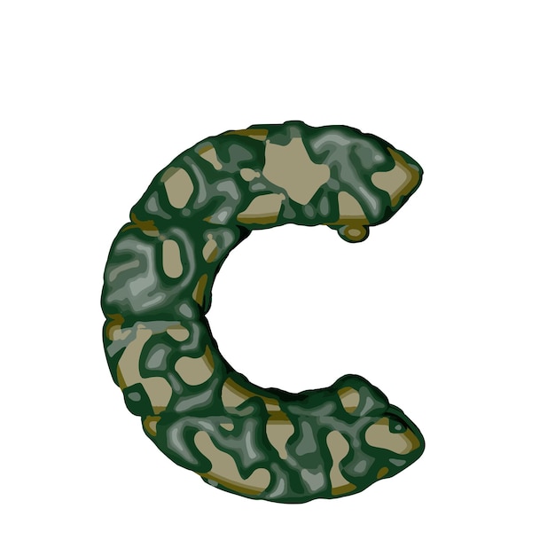 Vector símbolo hecho de camuflaje verde letra c