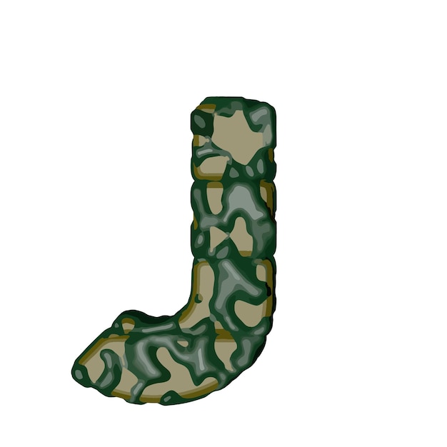 Símbolo hecho de camuflaje verde letra j