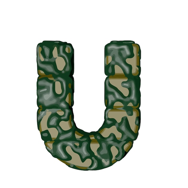 Símbolo hecho de camuflaje verde letra u