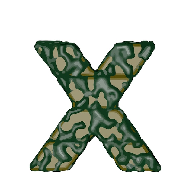 Símbolo hecho de camuflaje verde letra x