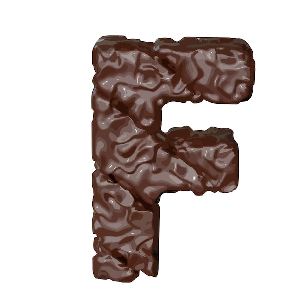 El símbolo hecho de chocolate letra f