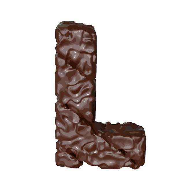 El símbolo hecho de chocolate letra l