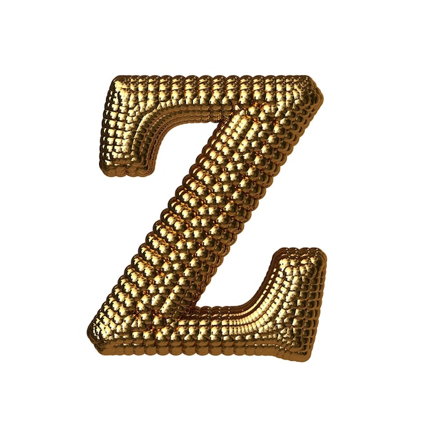 Símbolo hecho de esferas de oro letra z