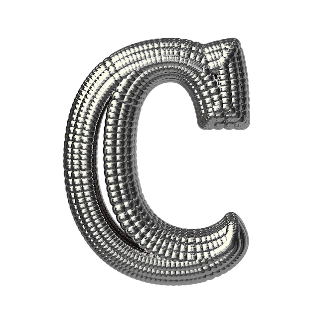 Símbolo hecho de esferas de plata letra c