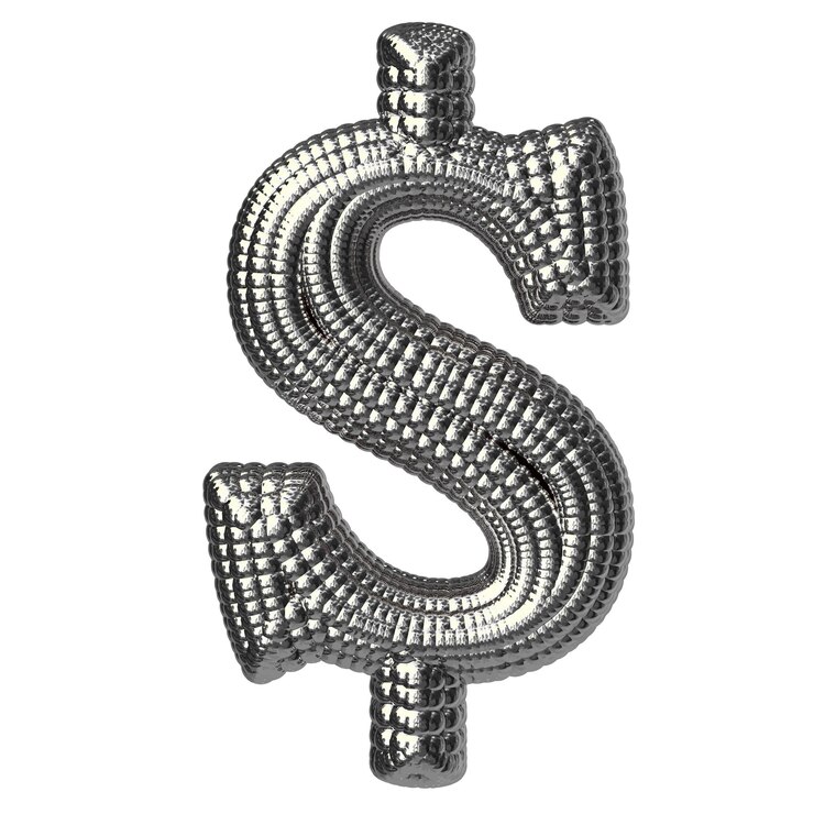 Vector símbolo hecho de esferas de plata