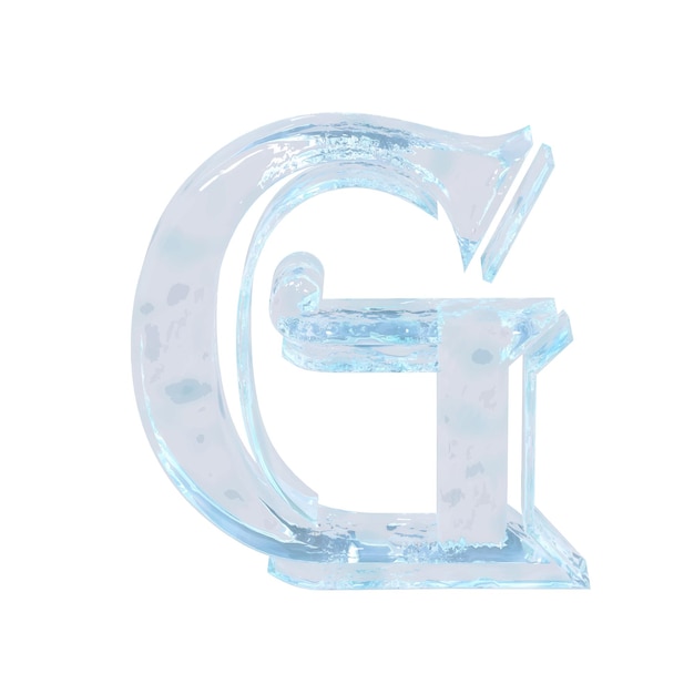 Vector símbolo hecho de hielo letra g