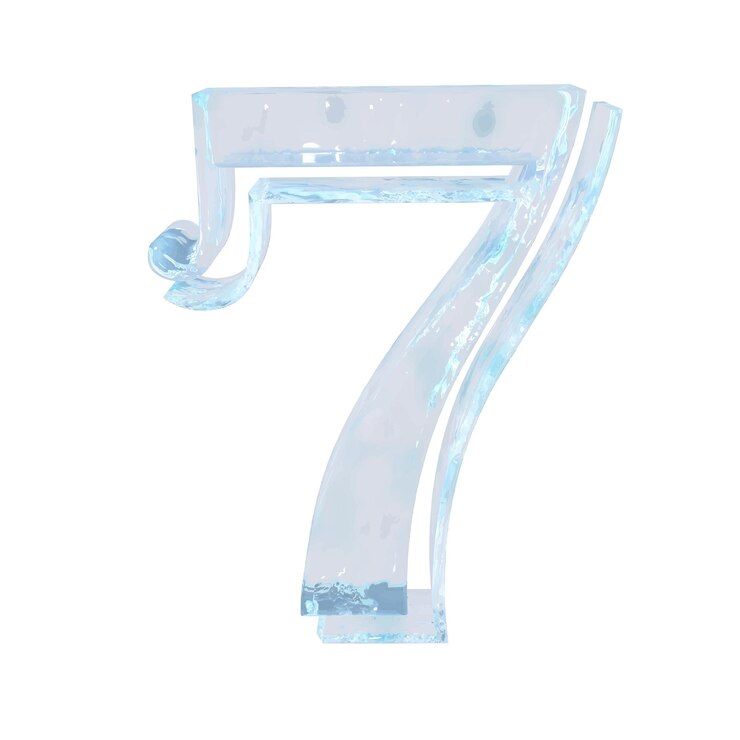 Vector símbolo hecho de hielo número 7