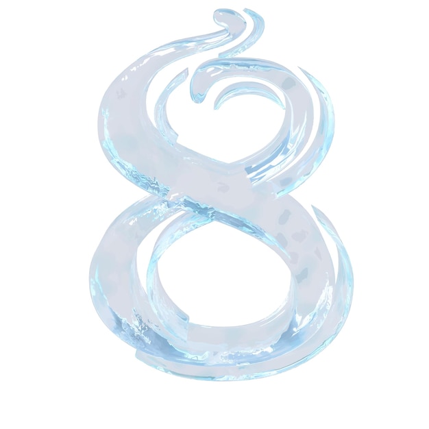Símbolo hecho de hielo número 8
