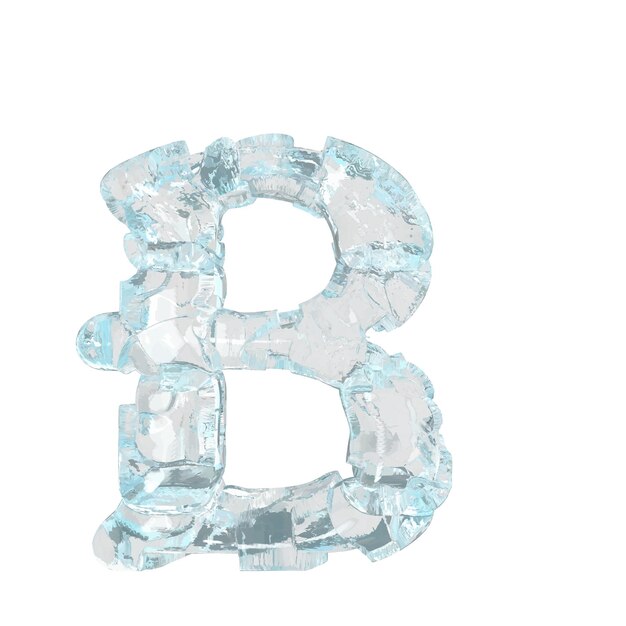 Símbolo hecho de hielo roto letra b