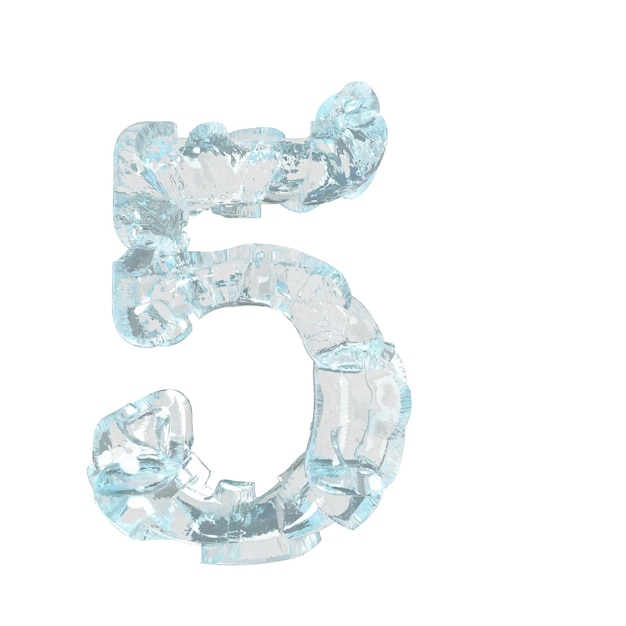 Símbolo hecho de hielo roto número 5