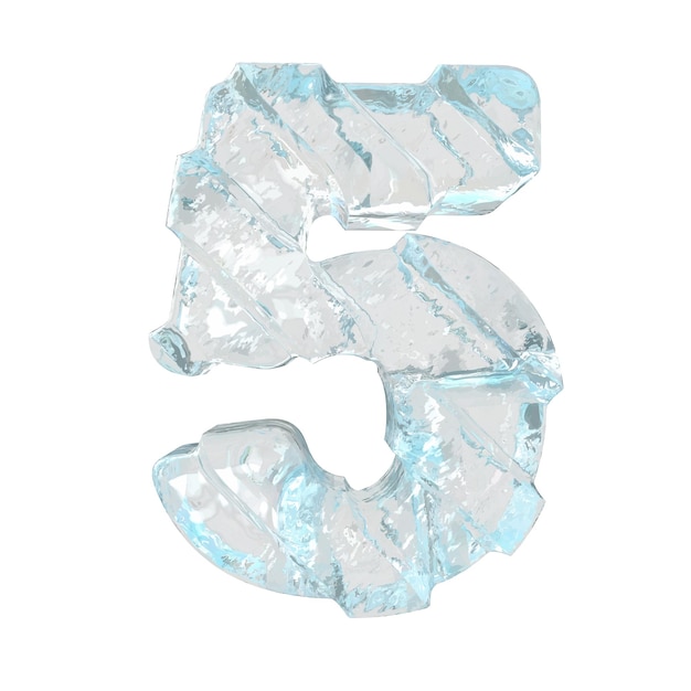 Símbolo de hielo con correas diagonales gruesas número 5