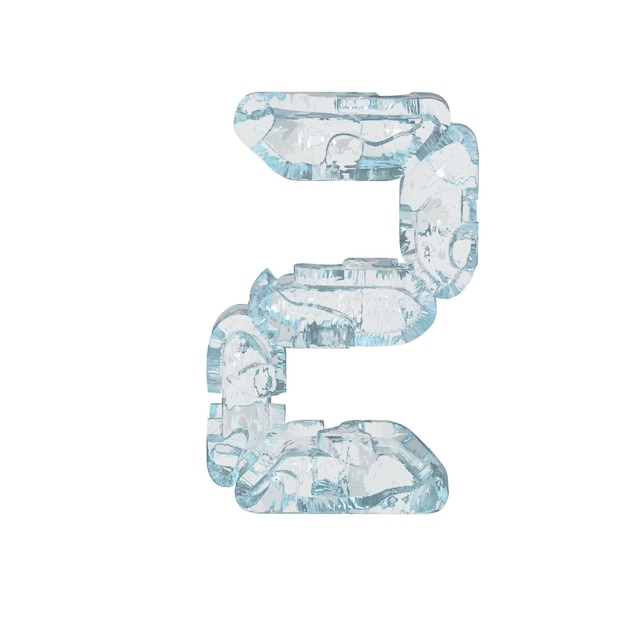 Símbolo de hielo en forma de fuente digital número 2