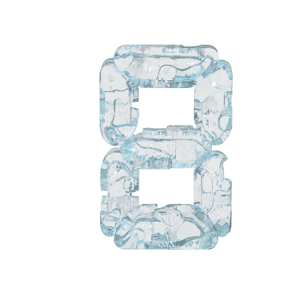 Símbolo de hielo en forma de fuente digital número 8