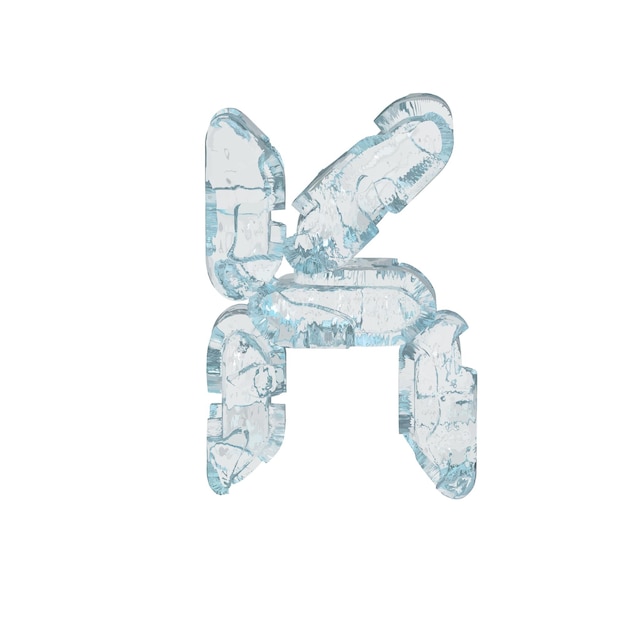 Símbolo de hielo en forma de letra de fuente digital k
