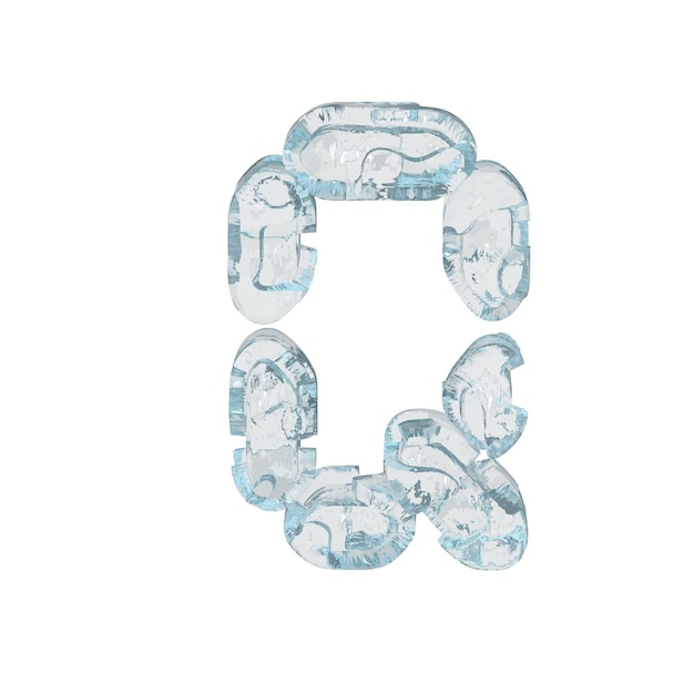 Símbolo de hielo en forma de letra de fuente digital q