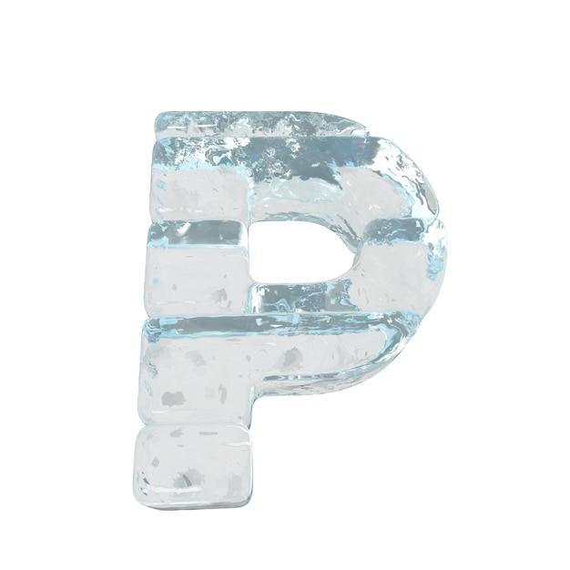 Símbolo de hielo hecho de bloques horizontales letra p