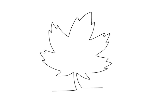 Un símbolo de la hoja de arce del dibujo de una línea del Día de Canadá de Canadá