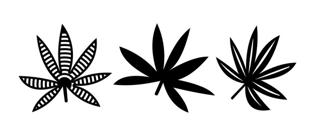 Símbolo de hoja de marihuana vectorial icono de marihuana o cáñamo