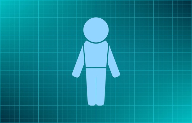 Símbolo de hombre avatar Ilustración vectorial en fondo azul Eps 10