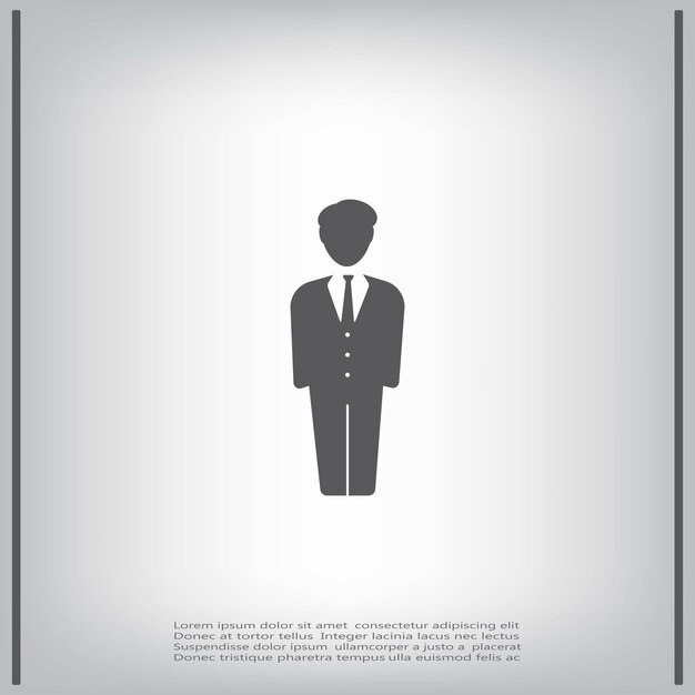 Símbolo de hombre de negocios Ilustración vectorial sobre fondo gris Eps 10
