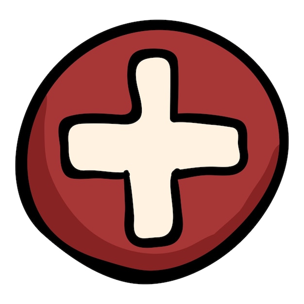 Vector símbolo del hospital icono de doodle dibujado a mano