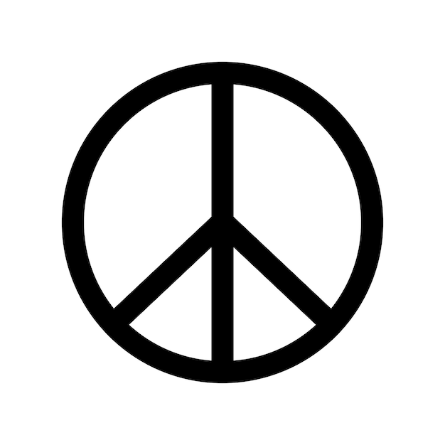 Símbolo Icon Vector de Paz Signo circular mínimo para la Campaña de Derechos Humanos del Movimiento Contra la Guerra