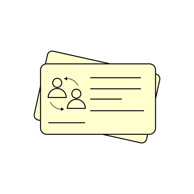 Símbolo de icona vectorial de tarjeta de identificación diseño de icona web de signo aislado gráfico