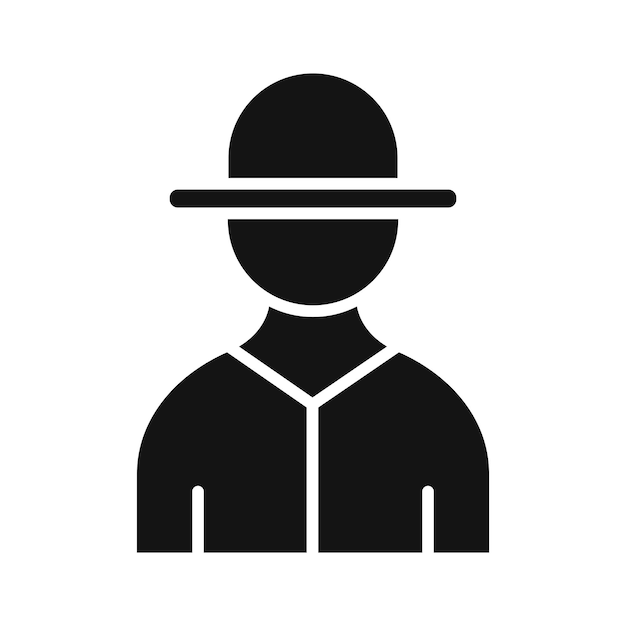 Símbolo del icono del agricultor en fondo blanco