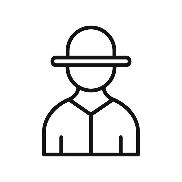 Símbolo del icono del agricultor en fondo blanco