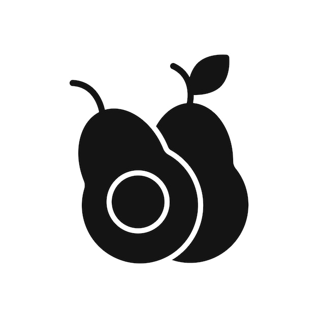 Símbolo del icono del aguacate en fondo blanco