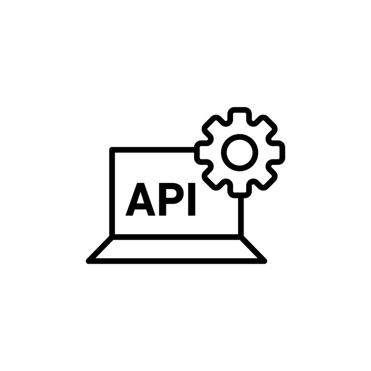 Vector símbolo de icono de api en fondo blanco