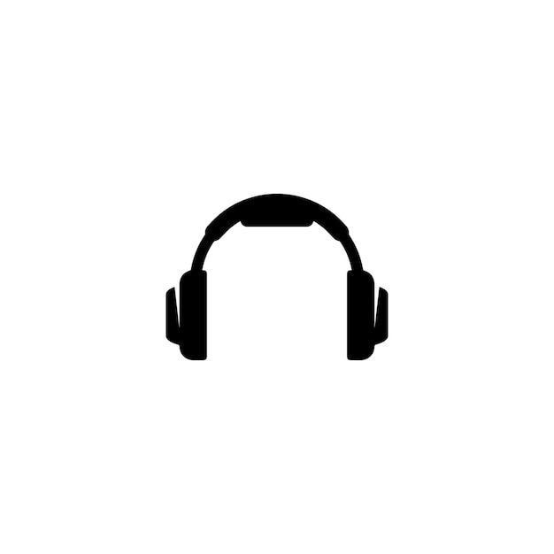 Vector símbolo de icono de auriculares en estilo plano. ilustración de diseño de vector de logotipo.