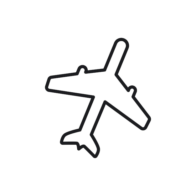 Símbolo del icono del avión sobre fondo blanco
