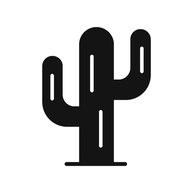 Símbolo de icono de cactus en fondo blanco