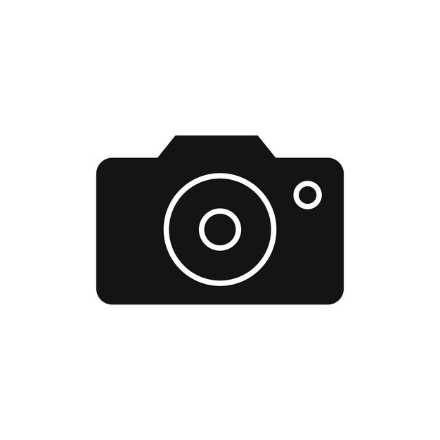 Símbolo del icono de la cámara en fondo blanco