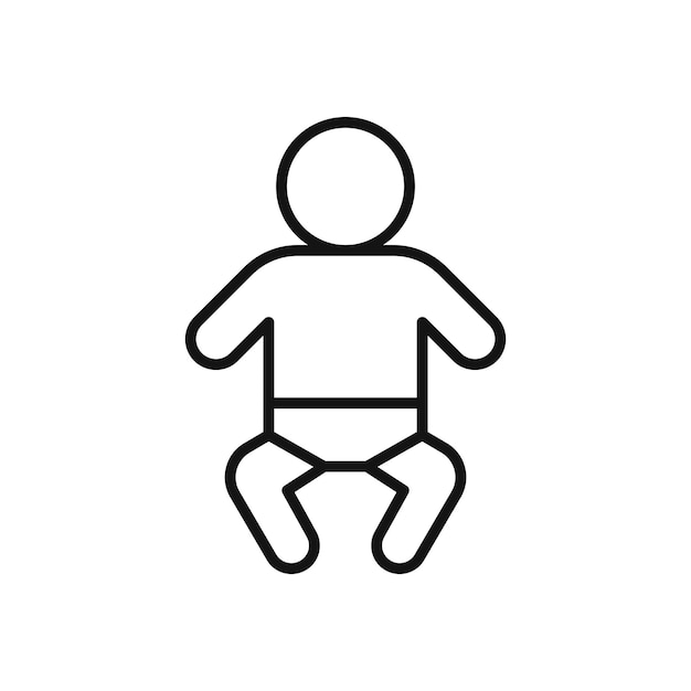 Símbolo de icono de cambio de bebé en fondo blanco