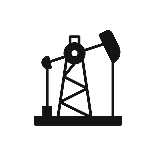 Símbolo de icono de campo petrolífero en fondo blanco