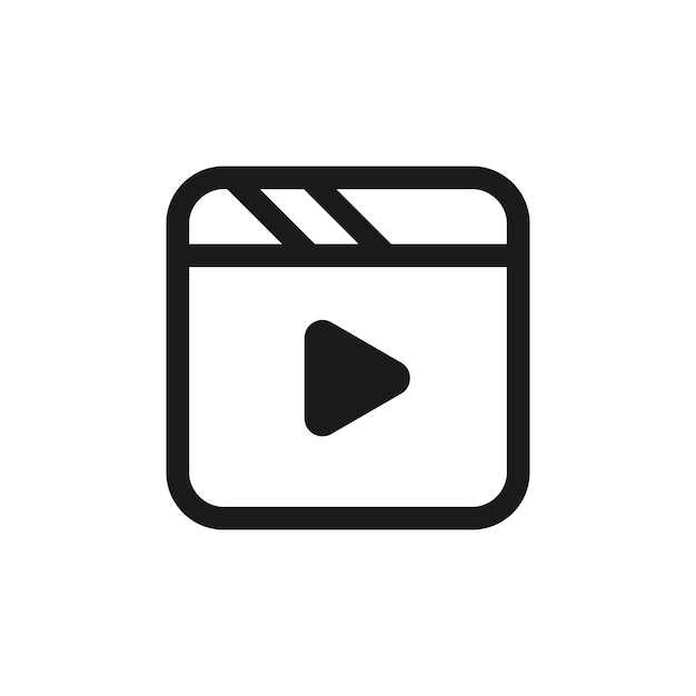 Símbolo de icono de contorno del reproductor de video Ilustrador vectorial