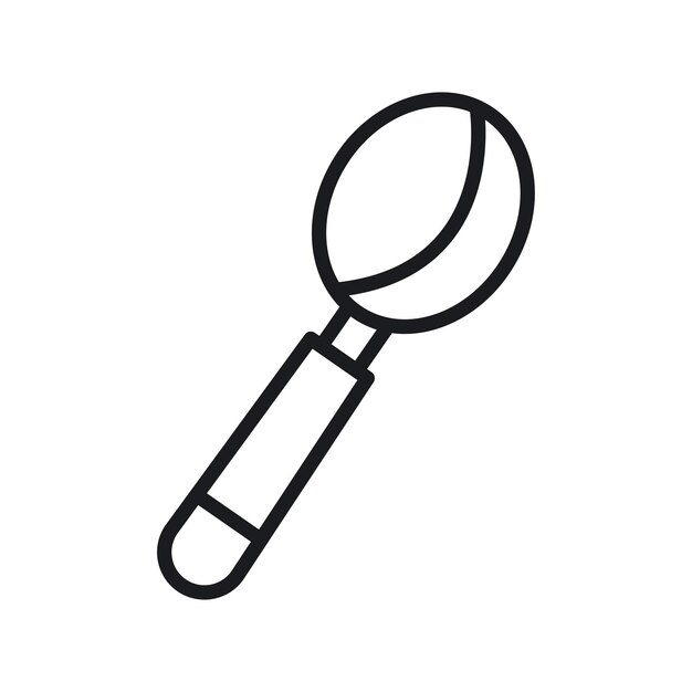 Símbolo del icono de la cuchara de helado en fondo blanco