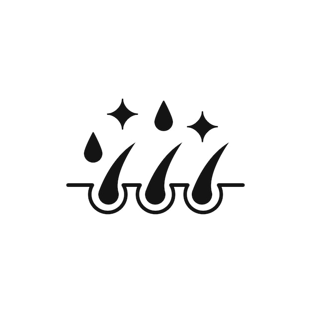 Símbolo del icono de cuidado del cabello en fondo blanco
