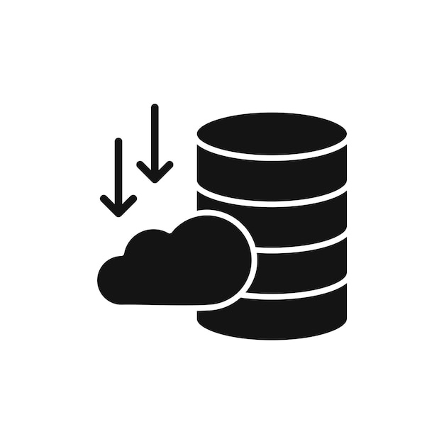 Símbolo de icono de datos en fondo blanco