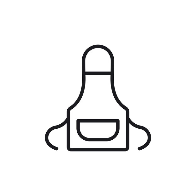 Símbolo del icono del delantal en fondo blanco
