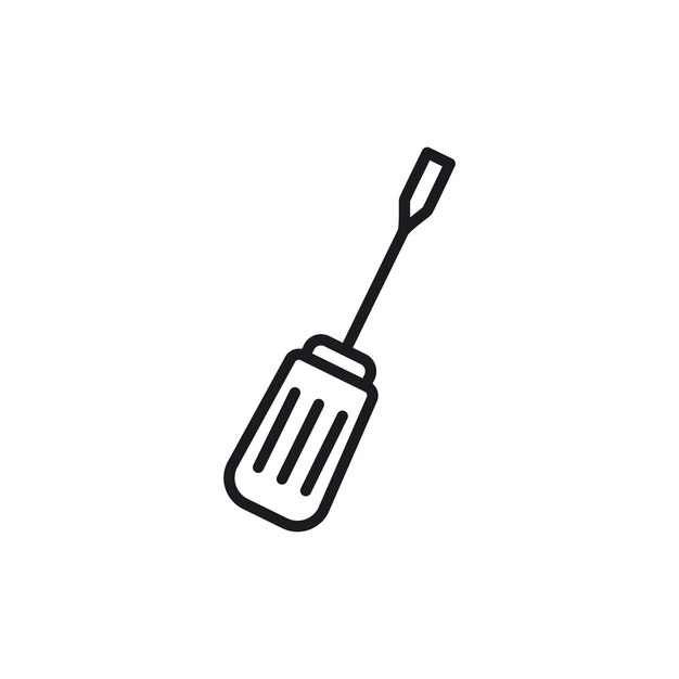 Símbolo del icono del destornillador en fondo blanco