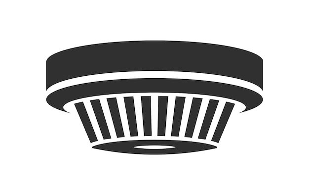 Símbolo del icono del detector de humo Signo del logotipo de la alarma de incendio Equipo de seguridad contra incendios Imagen de ilustración vectorial