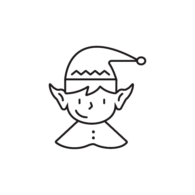 Símbolo del icono Elf aislado en fondo blanco